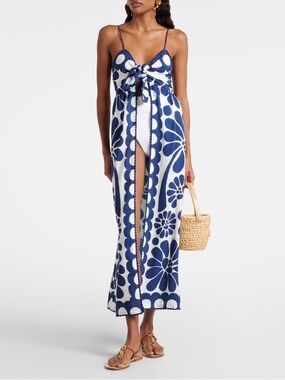 FARM RIO Palermo floral scalloped beach cover-up